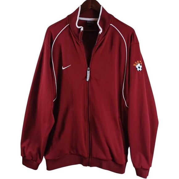 Nike Soccer Track Jacket Men's XL Maroon White Piping | North Team Warm-Up Zip - Picture 2 of 13